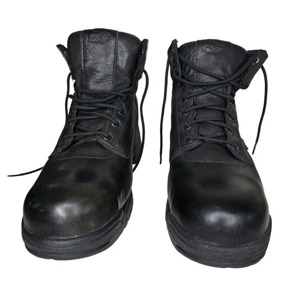 Timberland PRO Series Mens Black Leather Safety Work Boots Oil & Slip Resistant - Picture 4 of 12